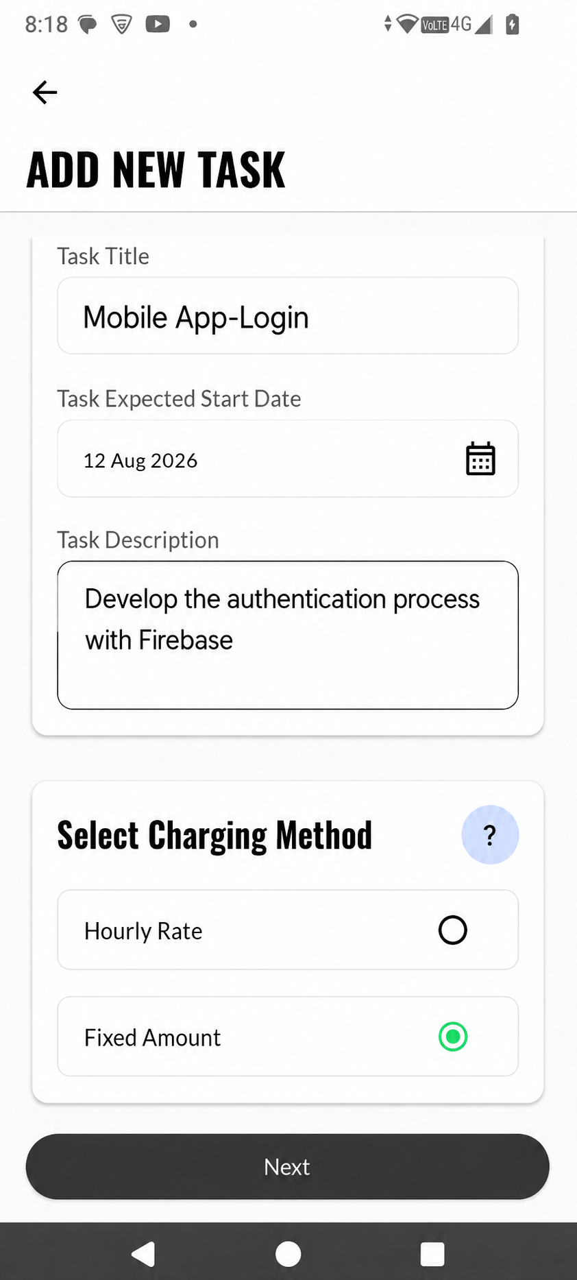 Peresia developer job applications screen