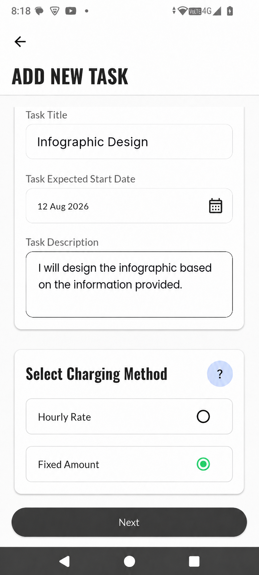 Peresia designer job applications screen