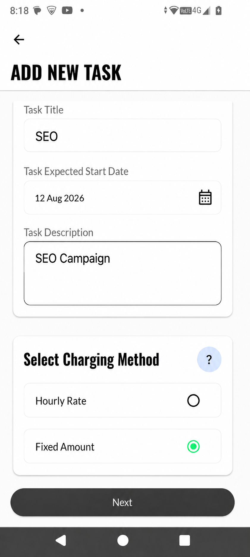 Peresia SEO specialist job applications screen