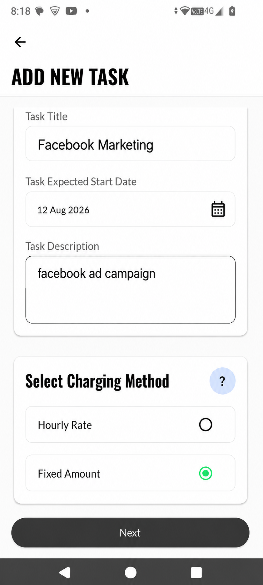 Peresia marketer job applications screen